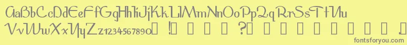 Spirit-fontti – harmaat kirjasimet keltaisella taustalla