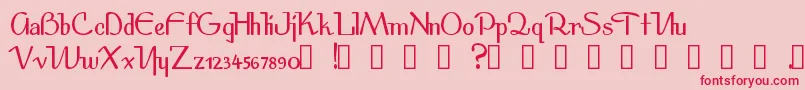 フォントSpirit – ピンクの背景に赤い文字