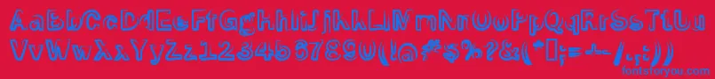 Smoke Screen Font – Blue Fonts on Red Background