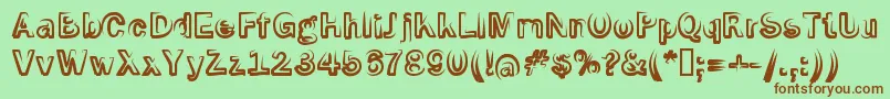 Smoke Screen Font – Brown Fonts on Green Background