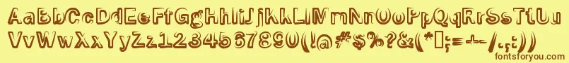 Smoke Screen Font – Brown Fonts on Yellow Background