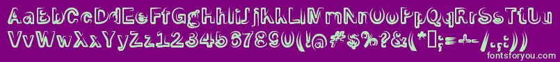Smoke Screen Font – Green Fonts on Purple Background