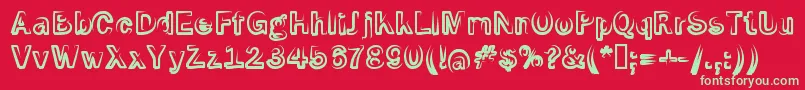 Smoke Screen Font – Green Fonts on Red Background