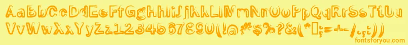 Smoke Screen Font – Orange Fonts on Yellow Background
