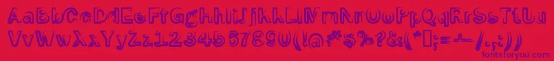 Smoke Screen Font – Purple Fonts on Red Background