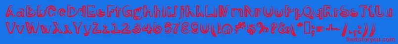 Smoke Screen Font – Red Fonts on Blue Background