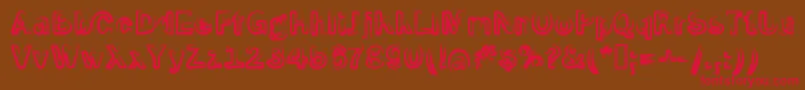 Smoke Screen-Schriftart – Rote Schriften auf braunem Hintergrund
