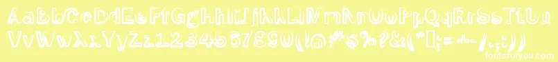 Smoke Screen Font – White Fonts on Yellow Background