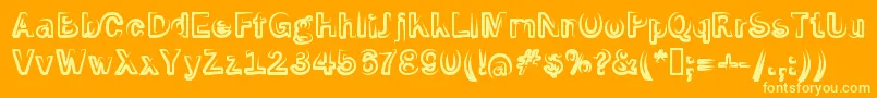 Smoke Screen Font – Yellow Fonts on Orange Background