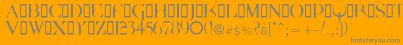 フォントQuake ffy – オレンジの背景に灰色の文字