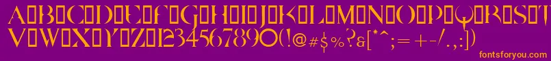 フォントQuake ffy – 紫色の背景にオレンジのフォント