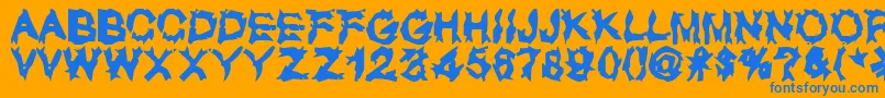 UglyLover Font – Blue Fonts on Orange Background