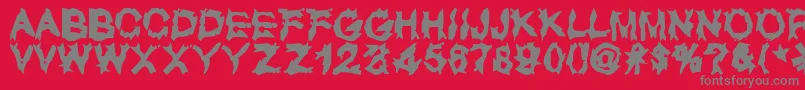 フォントUglyLover – 赤い背景に灰色の文字