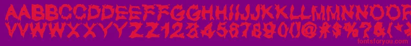 フォントUglyLover – 紫の背景に赤い文字