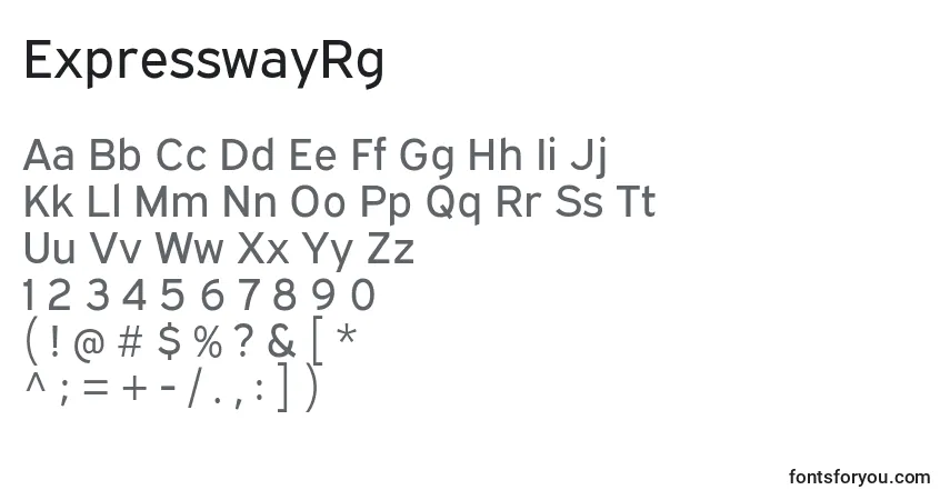 Fuente ExpresswayRg - alfabeto, números, caracteres especiales