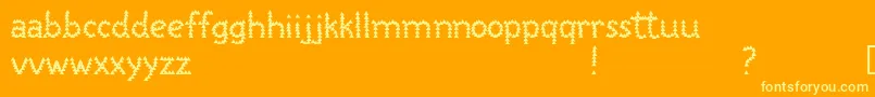 ScooterBoyFree-Schriftart – Gelbe Schriften auf orangefarbenem Hintergrund