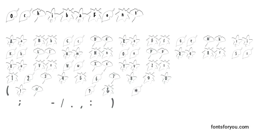 Schriftart OchibaFont – Alphabet, Zahlen, spezielle Symbole