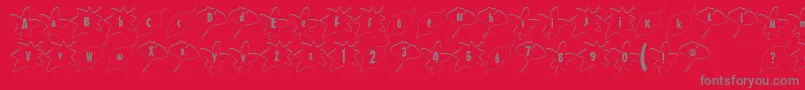 OchibaFont-Schriftart – Graue Schriften auf rotem Hintergrund