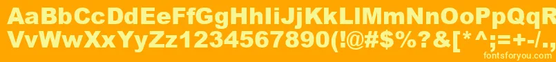 ArialBlackРћР±С‹С‡РЅС‹Р№ Font – Yellow Fonts on Orange Background