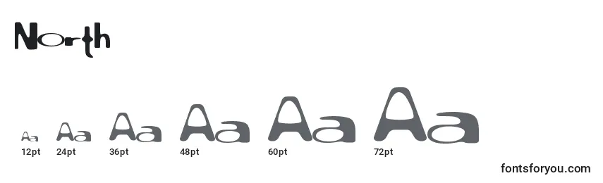 Größen der Schriftart North