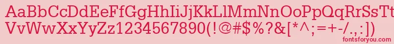 AggloriaRoman Font – Red Fonts on Pink Background