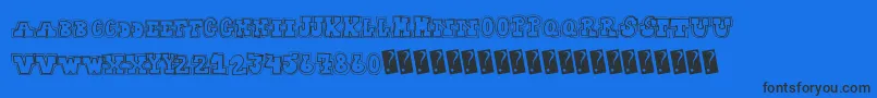 Collegedropout-Schriftart – Schwarze Schriften auf blauem Hintergrund