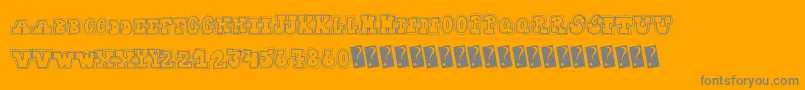 Collegedropout-Schriftart – Graue Schriften auf orangefarbenem Hintergrund