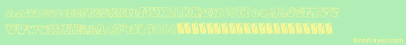 Collegedropout Font – Yellow Fonts on Green Background