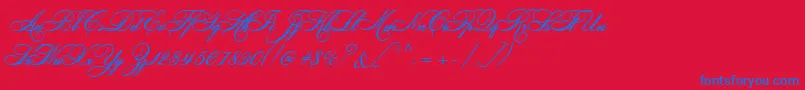 LudvigVanBethoveen Font – Blue Fonts on Red Background