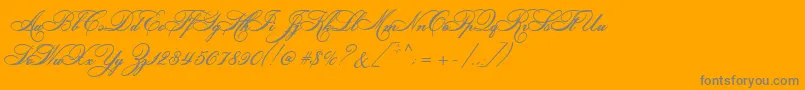 LudvigVanBethoveen-Schriftart – Graue Schriften auf orangefarbenem Hintergrund