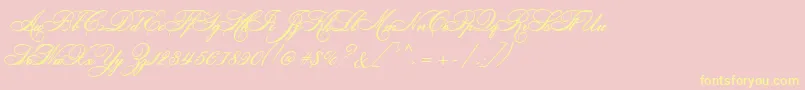 LudvigVanBethoveen Font – Yellow Fonts on Pink Background