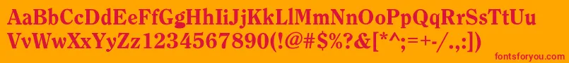 ClearfaceHeavy Font – Red Fonts on Orange Background