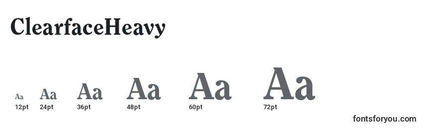ClearfaceHeavy Font Sizes