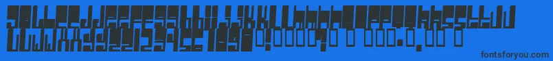 Cyberwhiz-Schriftart – Schwarze Schriften auf blauem Hintergrund