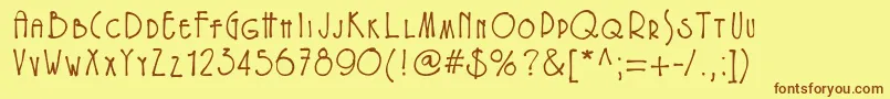 Eryxfreeform Font – Brown Fonts on Yellow Background