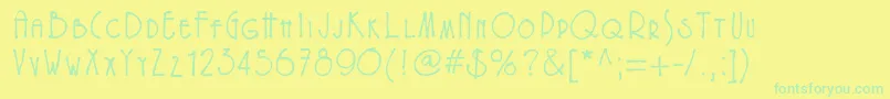 Eryxfreeform Font – Green Fonts on Yellow Background