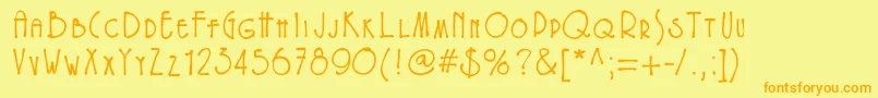 Eryxfreeform Font – Orange Fonts on Yellow Background