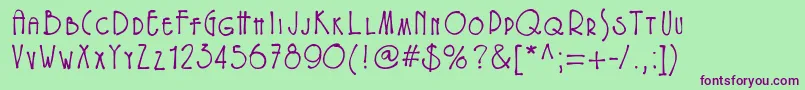 Eryxfreeform Font – Purple Fonts on Green Background
