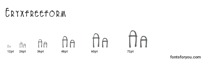 Größen der Schriftart Eryxfreeform