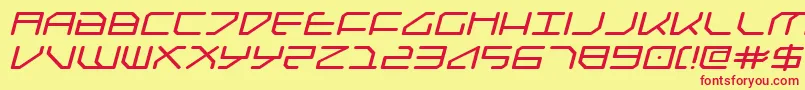 FederapolisExpandedItalic-fontti – punaiset fontit keltaisella taustalla
