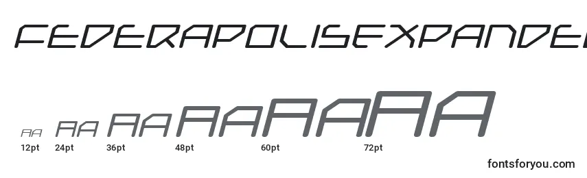 FederapolisExpandedItalic font sizes