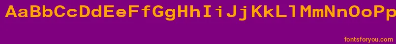 フォントArialAlternativeRegular – 紫色の背景にオレンジのフォント