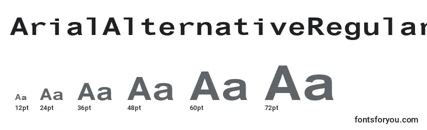 Размеры шрифта ArialAlternativeRegular
