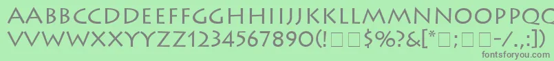 フォントAustereSsi – 緑の背景に灰色の文字