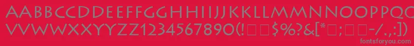 AustereSsi-Schriftart – Graue Schriften auf rotem Hintergrund