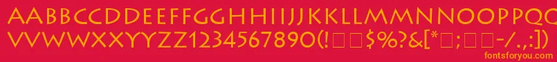 フォントAustereSsi – 赤い背景にオレンジの文字