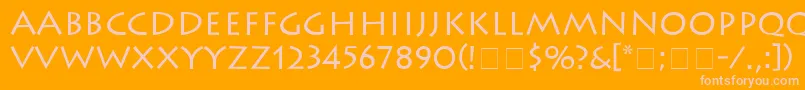 AustereSsi-Schriftart – Rosa Schriften auf orangefarbenem Hintergrund