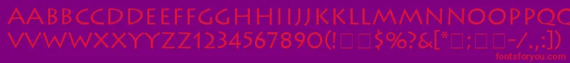 フォントAustereSsi – 紫の背景に赤い文字