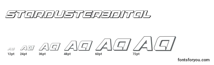 Starduster3Dital Font Sizes