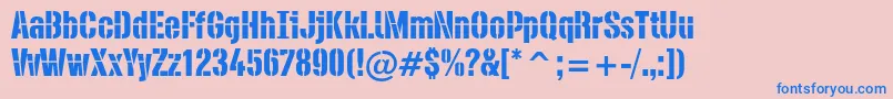 PfdieselRegular Font – Blue Fonts on Pink Background